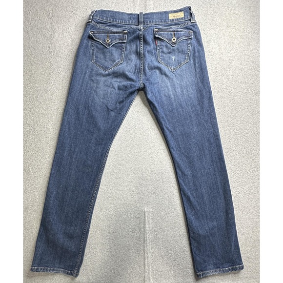 Levis 542 Jeans Womens 12 Distressed Flap Pockets Stretch Denim Pencil Fit - Picture 1 of 15